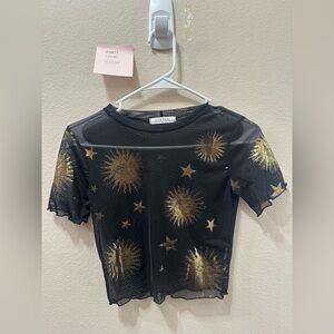 12th Tribe Sun & Moon Mesh Crop Top
